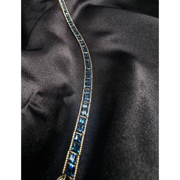 Rare Find Vintage Heidi Daus Early 2000s Gold-Tone Bracelet With Blue Crystal - Picture 4 of 6